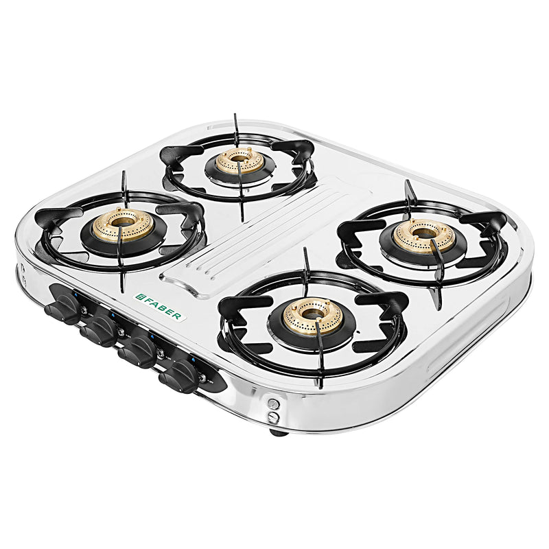 Faber HOB COOKTOP CRYSTAL 4BB SS – 60cm 4 Burner Gas Cooktop, Brass Burners, Stainless Steel Finish, Manual Ignition-7
