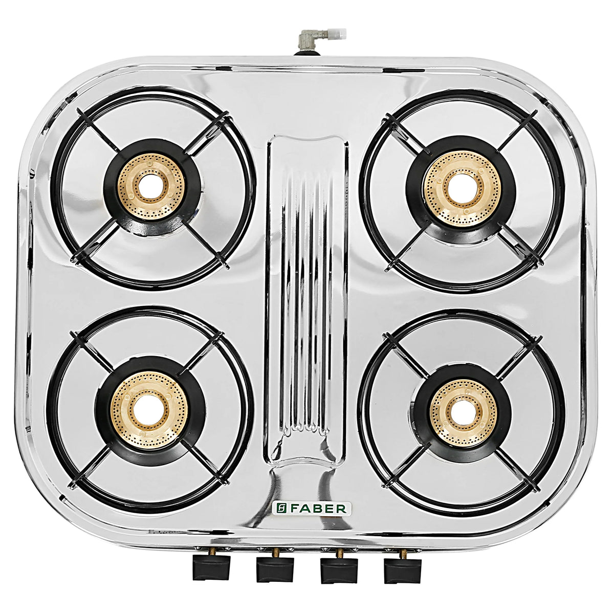 Faber HOB COOKTOP CRYSTAL 4BB SS – 60cm 4 Burner Gas Cooktop, Brass Burners, Stainless Steel Finish, Manual Ignition-3