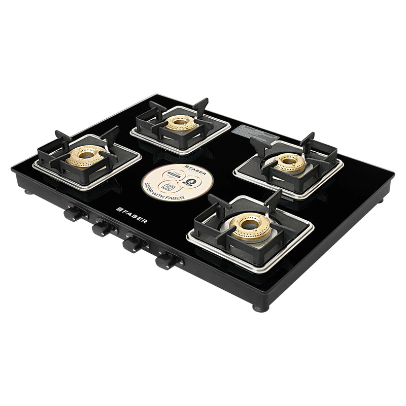 Faber Cooktop Remo XL 4BB AI – 4 Burner Auto Ignition Gas Cooktop with Brass Burners & Jumbo Burner | MS Powder Coated Finish-5