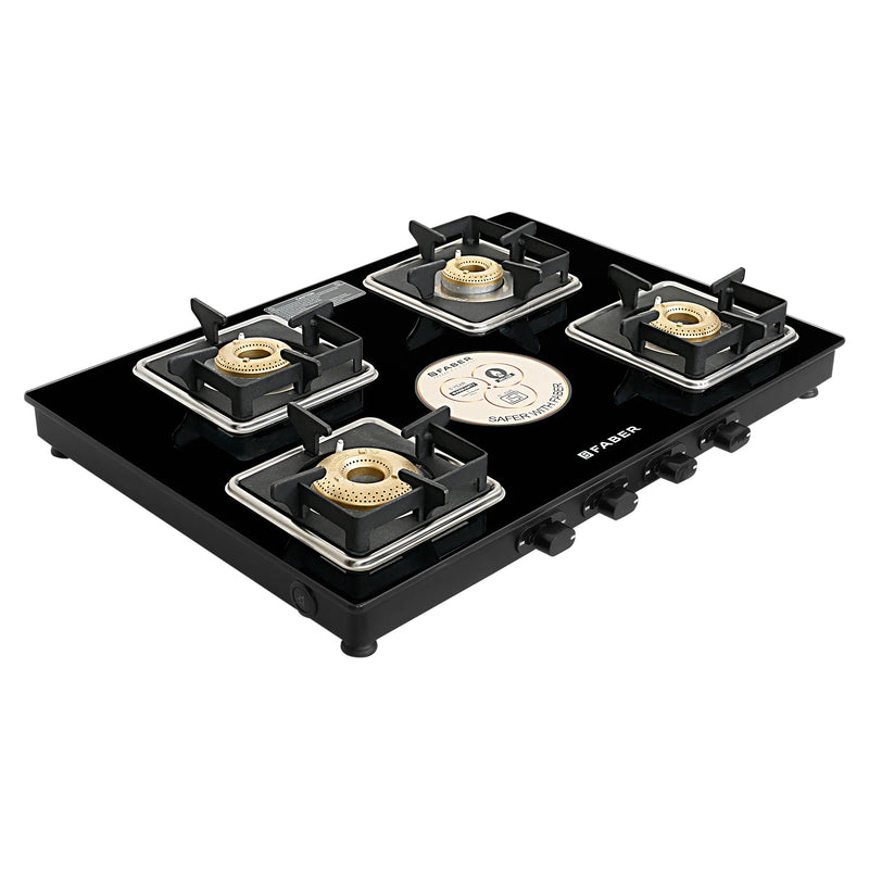 Faber Cooktop Remo XL 4BB AI – 4 Burner Auto Ignition Gas Cooktop with Brass Burners & Jumbo Burner | MS Powder Coated Finish-6
