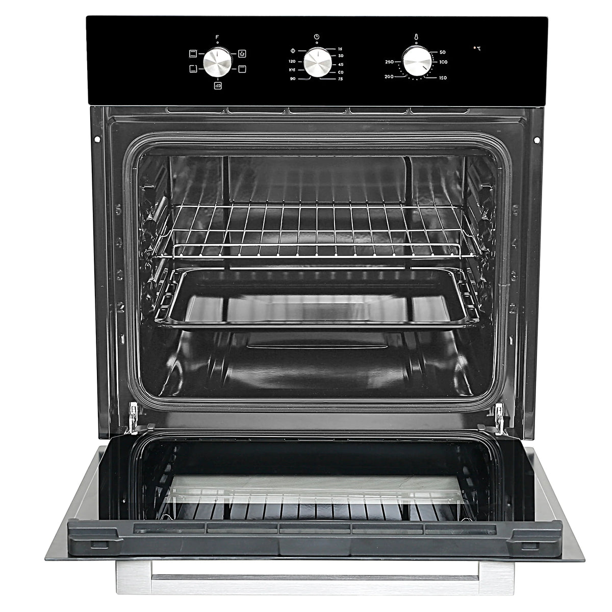 Faber FBIO 80L 5F BK Built-in Oven – 80L Black Glass, 5 Cooking Functions, Pull Knob Control, Convection Cooking, Energy Efficient-7