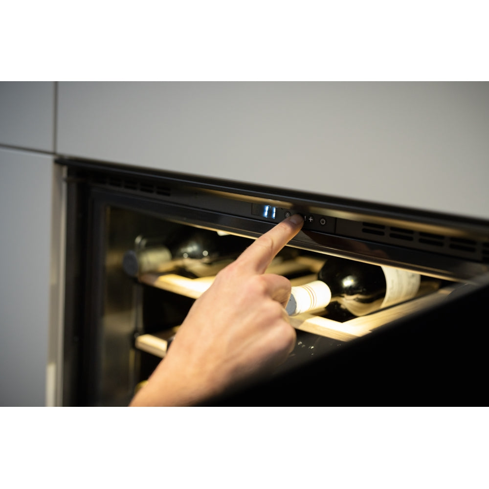 Franke Mythos FMY 24 WCR BK Built-in Wine Cooler (4–18°C, 3 Oak Shelves, Glass Door, Electronic Control, Black)-4