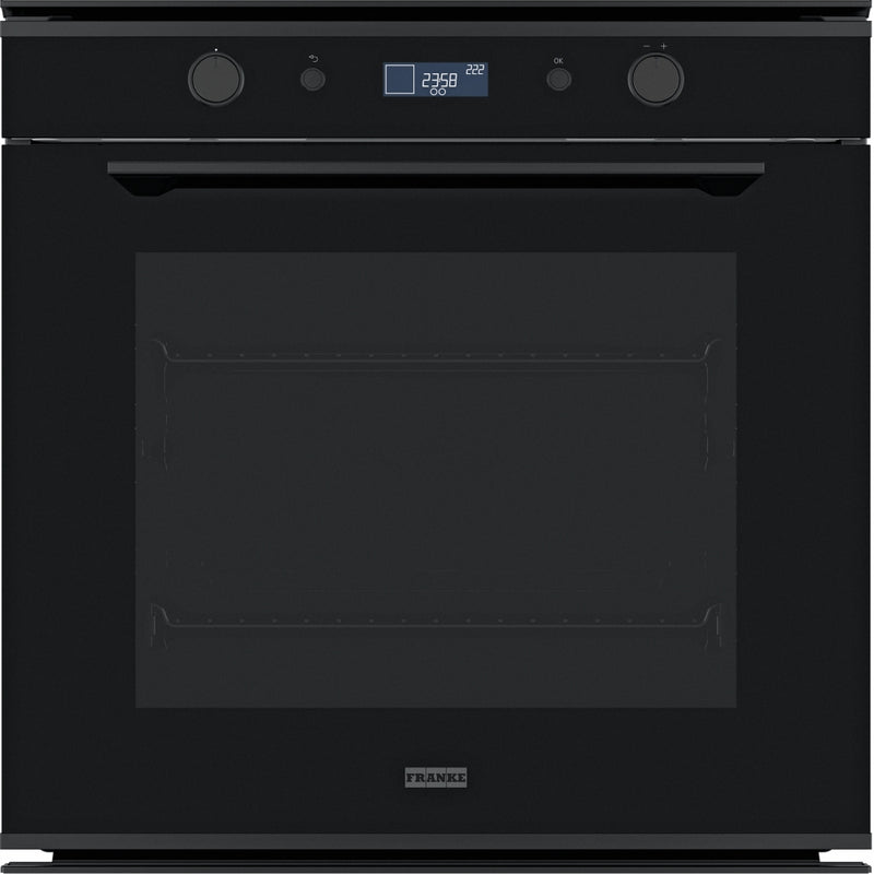 Franke Mythos FMY 98 P BK Built-in Pyrolytic Oven (73L, Black Glass, A+ Energy, 10 Functions, LCD Display, Self-Cleaning, Soft Close Door)-1