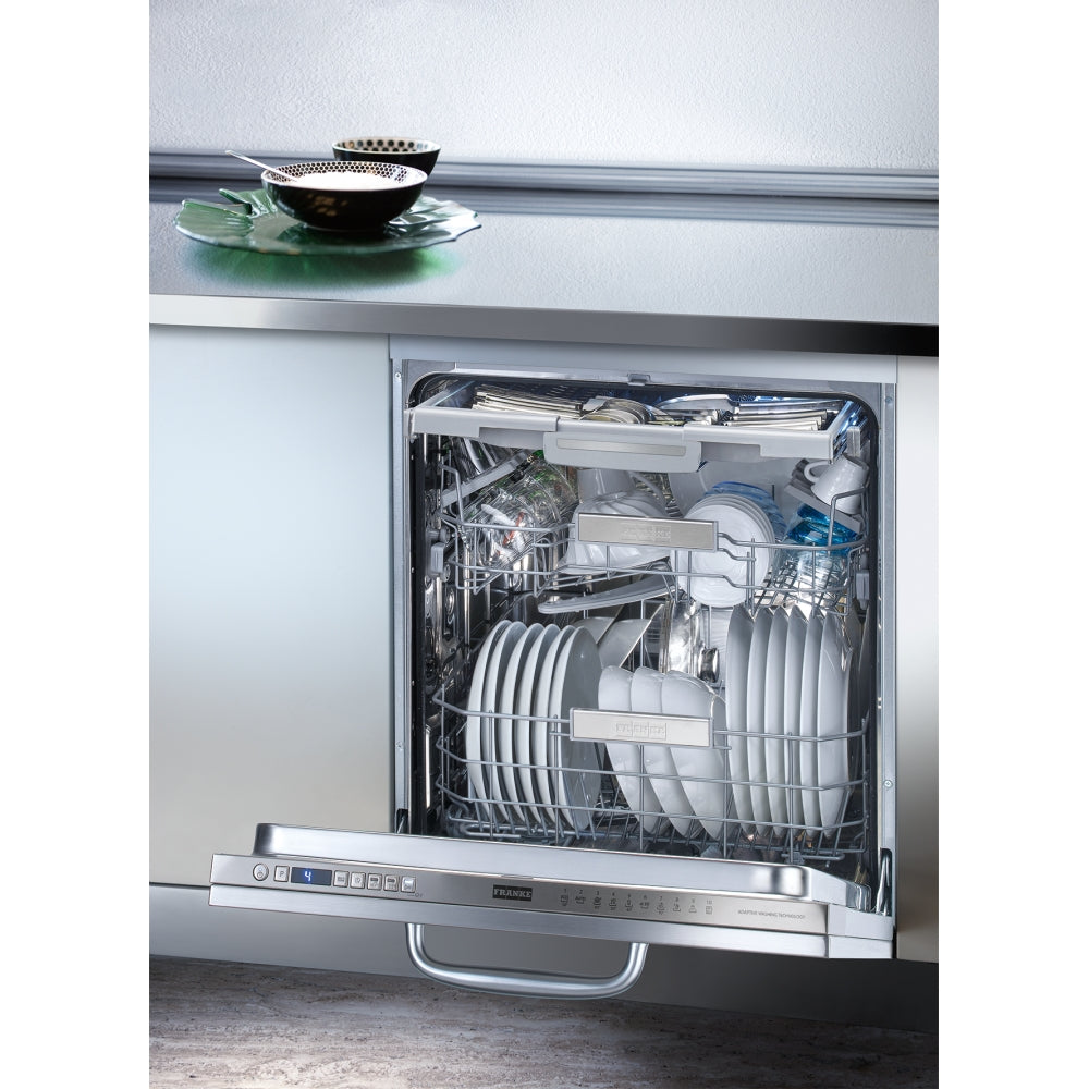 Franke FDW 614 D10P DOS LP C Built-in Fully Integrated Dishwasher (14 Place Settings, 10 Programs, 41 dB, Auto Door Opening, Aquastop, Stainless Steel)