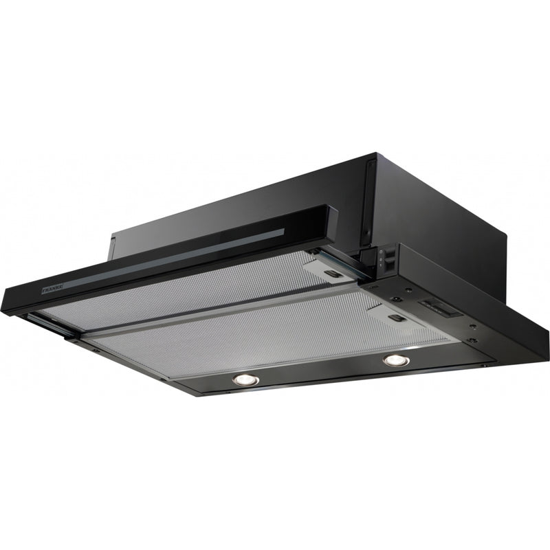 Franke FSM 601 BK/GL Pull-Out Kitchen Hood (60cm, Black Glass, 380 m³/h, LED Lights, Aluminium Filter, Compact Built-In Design)-1