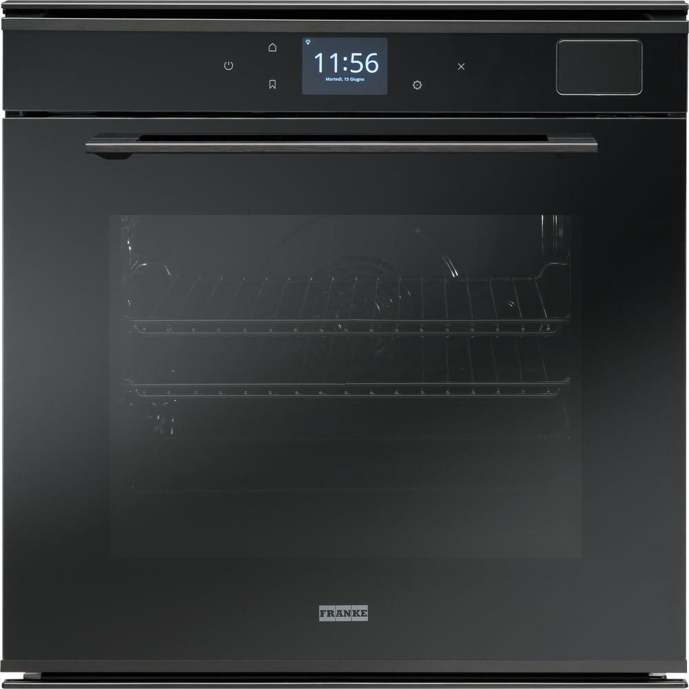 Franke Mythos FMY 99 HS BK Built-in Steam Oven (73L, Full Steam, TFT Touch Display, 19 Functions, CookAssist, Multicooking, A+ Energy, Black Glass)