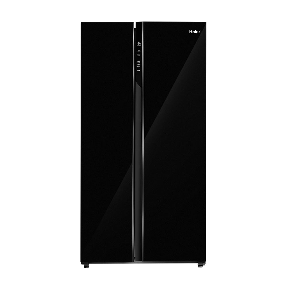 Haier 602L 3 Star Black Glass 2 Door Smart Convertible Side-by-Side Refrigerator | HRS-682KGU1