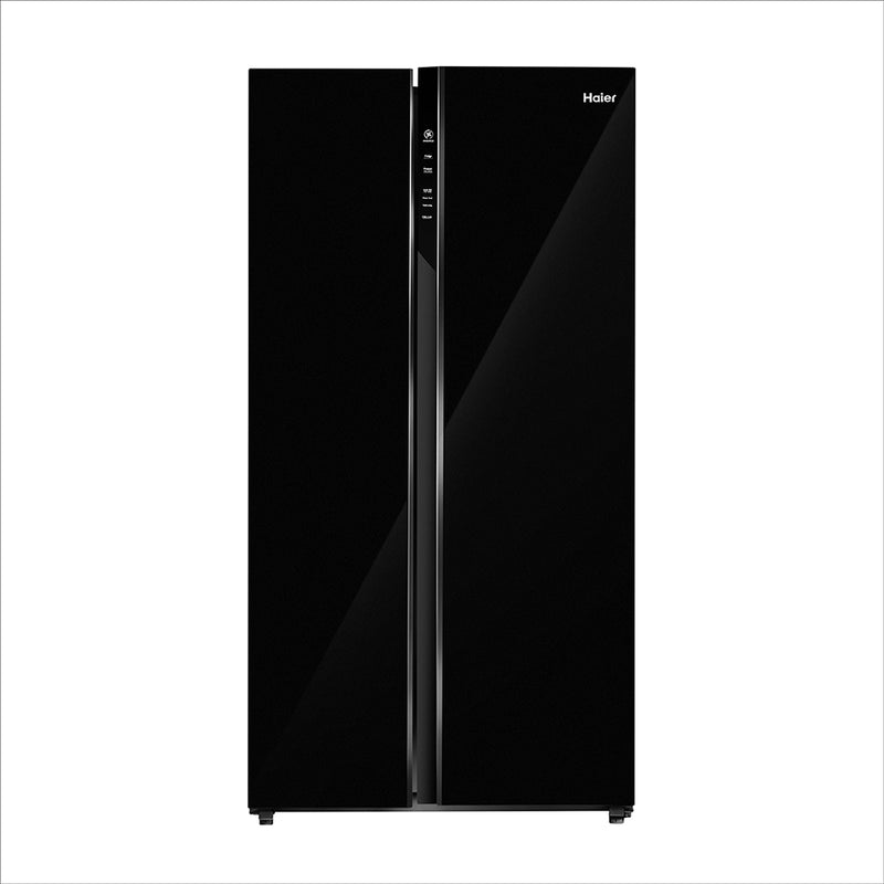 Haier 602L 3 Star Black Glass 2 Door Smart Convertible Side-by-Side Refrigerator | HRS-682KGU1-1