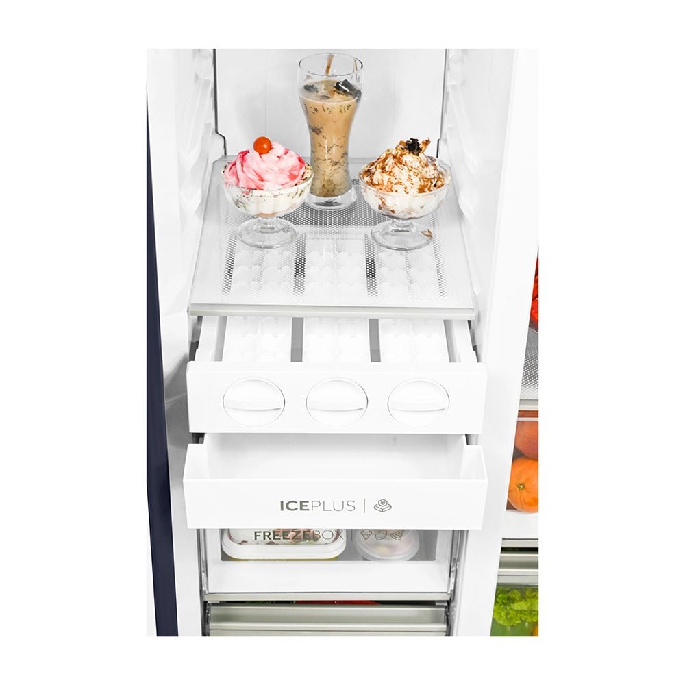 Haier 602L 3 Star Black Glass 2 Door Smart Convertible Side-by-Side Refrigerator | HRS-682KGU1-12
