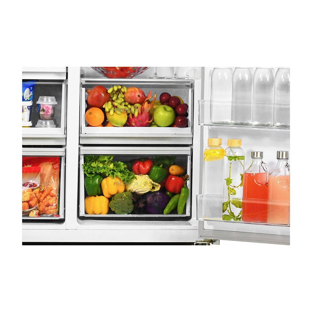 Haier 602L 3 Star Black Glass 2 Door Smart Convertible Side-by-Side Refrigerator | HRS-682KGU1-14