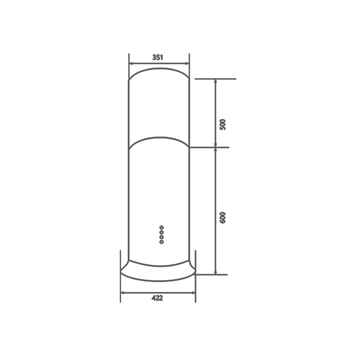 KAFF Russo 42 IS 42 cm Island Chimney-2