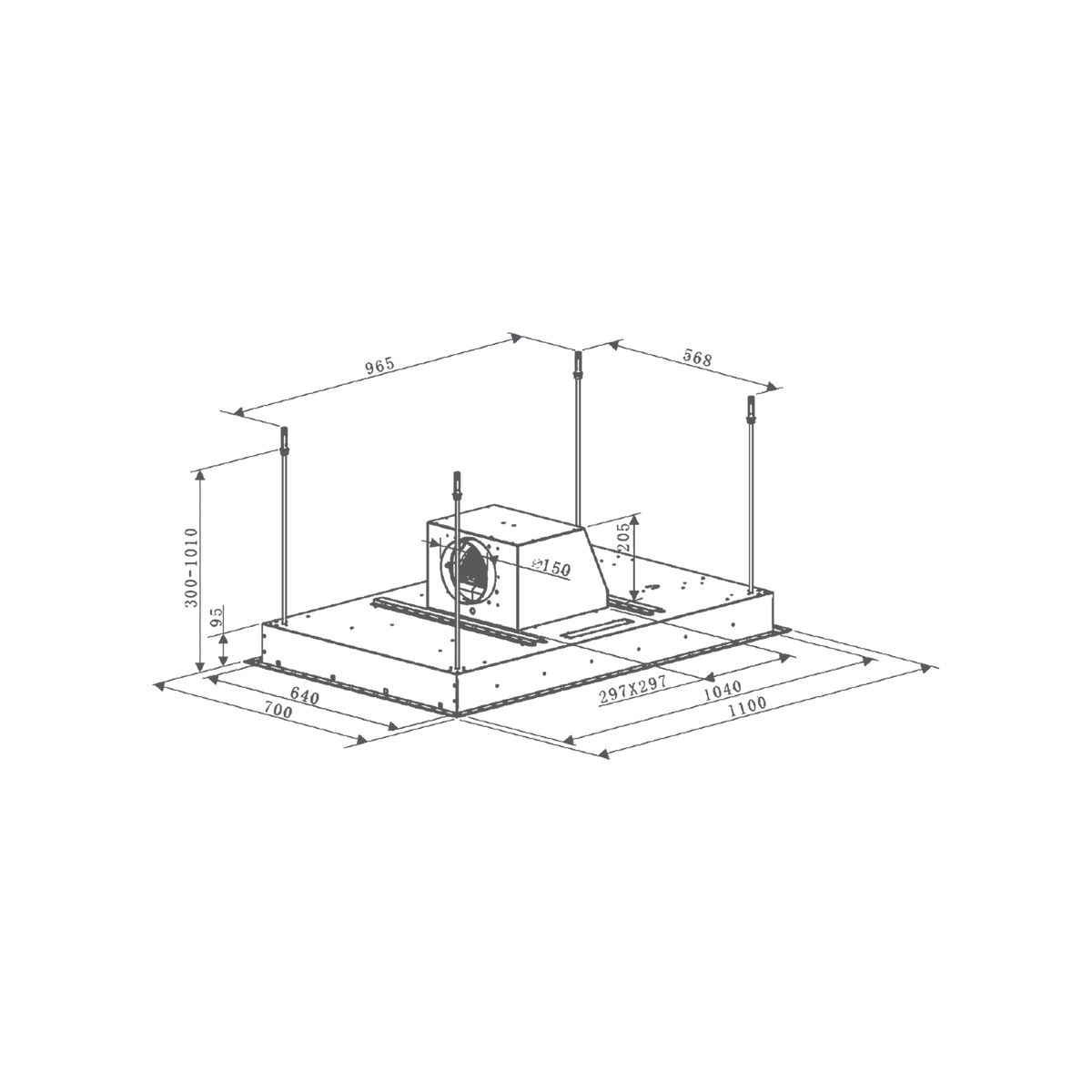 KAFF Skyvent 110 Ceiling Mounted Chimney