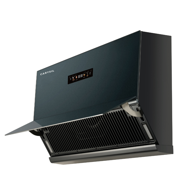 Carysil Split BLDC 90 Chimney | 1800 m³/h Suction | BLDC Motor 250W | Filterless Auto Clean Kitchen Chimney with Touch Control (Matt Black)-1