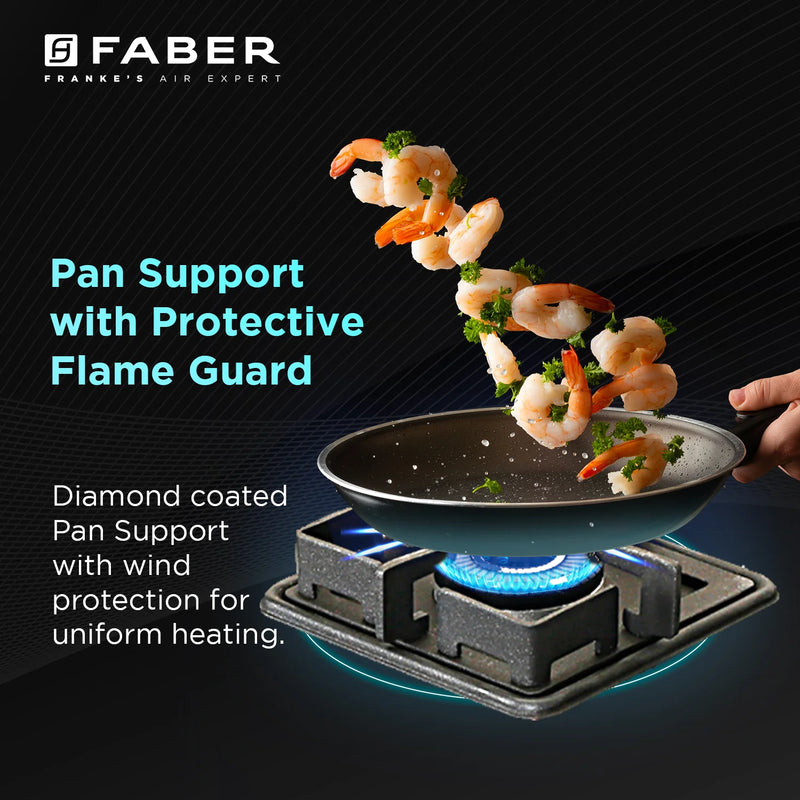 Faber HOB COOKTOP Prince Plus 4BB BK – 4 Burner Gas Cooktop with Brass Burners, Jumbo Burner, Diamond Coated Finish-12