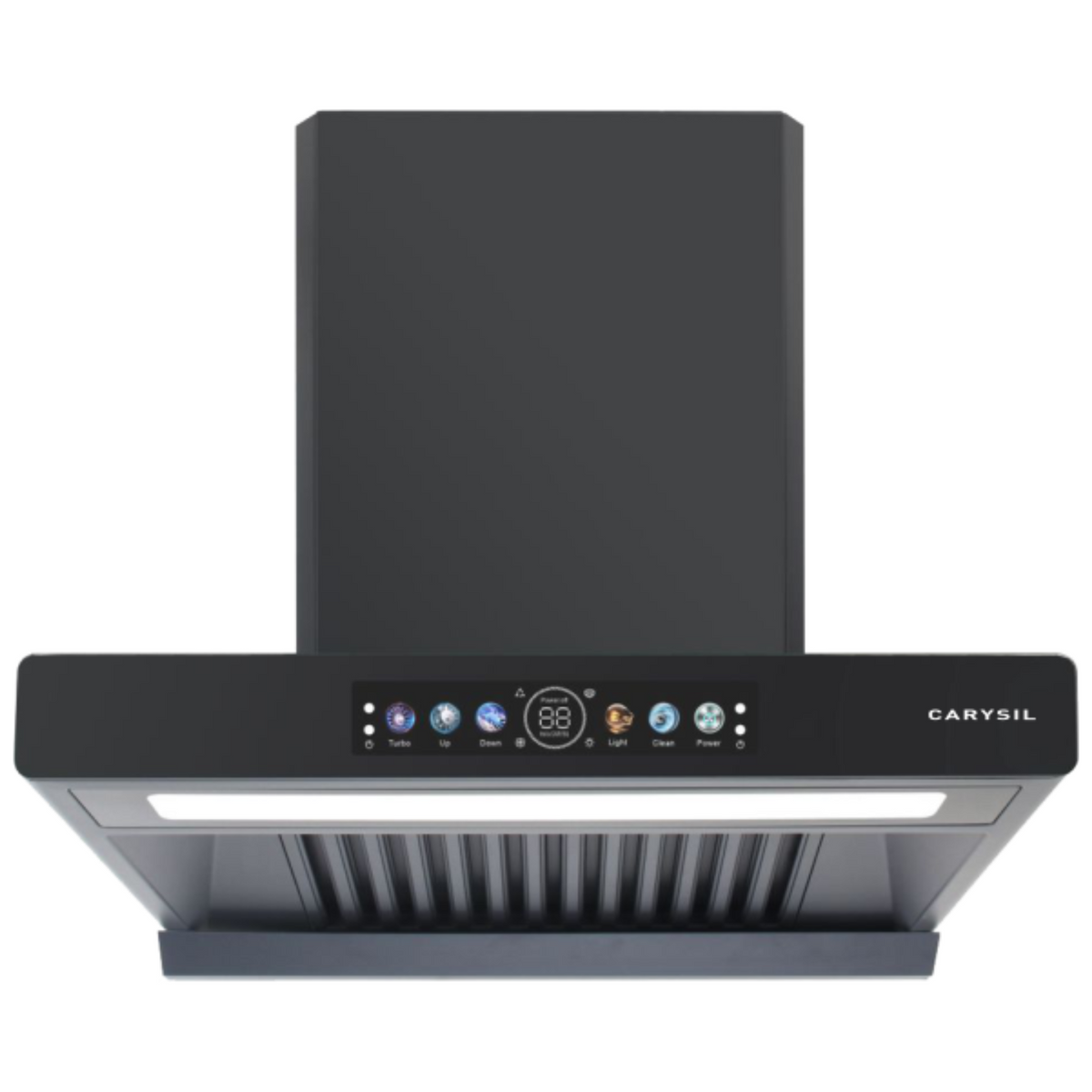 Carysil Tune T Smart BLDC Chimney (60 / 75 / 90 cm) | 1350 m³/hr BLDC Motor | Voice Control, Bluetooth Speaker, Motion Sensor | 9-Speed Filterless Auto-Clean Kitchen Chimney (Matte Black)-1