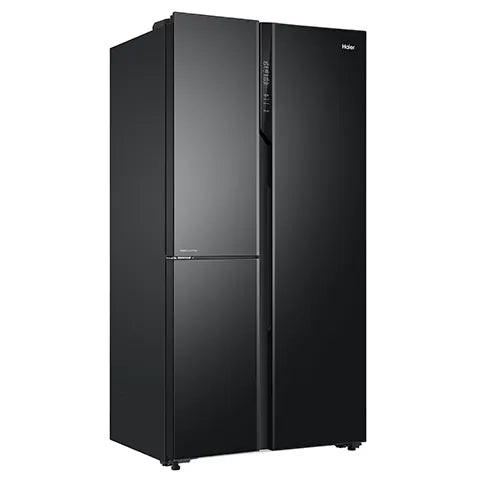 HAIER 598L 3-DOOR CONVERTIBLE SIDE-BY-SIDE REFRIGERATOR – BLACK GLASS HRT-683KGU1