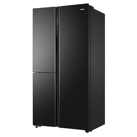 HAIER 598L 3-DOOR CONVERTIBLE SIDE-BY-SIDE REFRIGERATOR – BLACK GLASS HRT-683KGU1-3