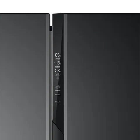 HAIER 598L 3-DOOR CONVERTIBLE SIDE-BY-SIDE REFRIGERATOR – BLACK GLASS HRT-683KGU1-4