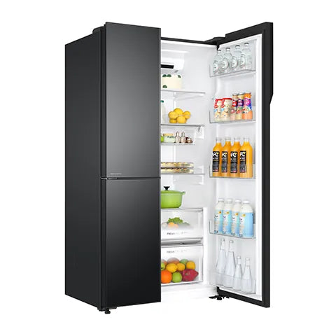 HAIER 598L 3-DOOR CONVERTIBLE SIDE-BY-SIDE REFRIGERATOR – BLACK GLASS HRT-683KGU1-5