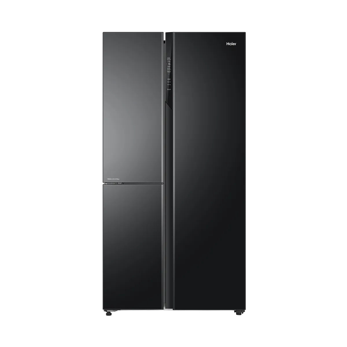 HAIER 598L 3-DOOR CONVERTIBLE SIDE-BY-SIDE REFRIGERATOR – BLACK GLASS HRT-683KGU1-6