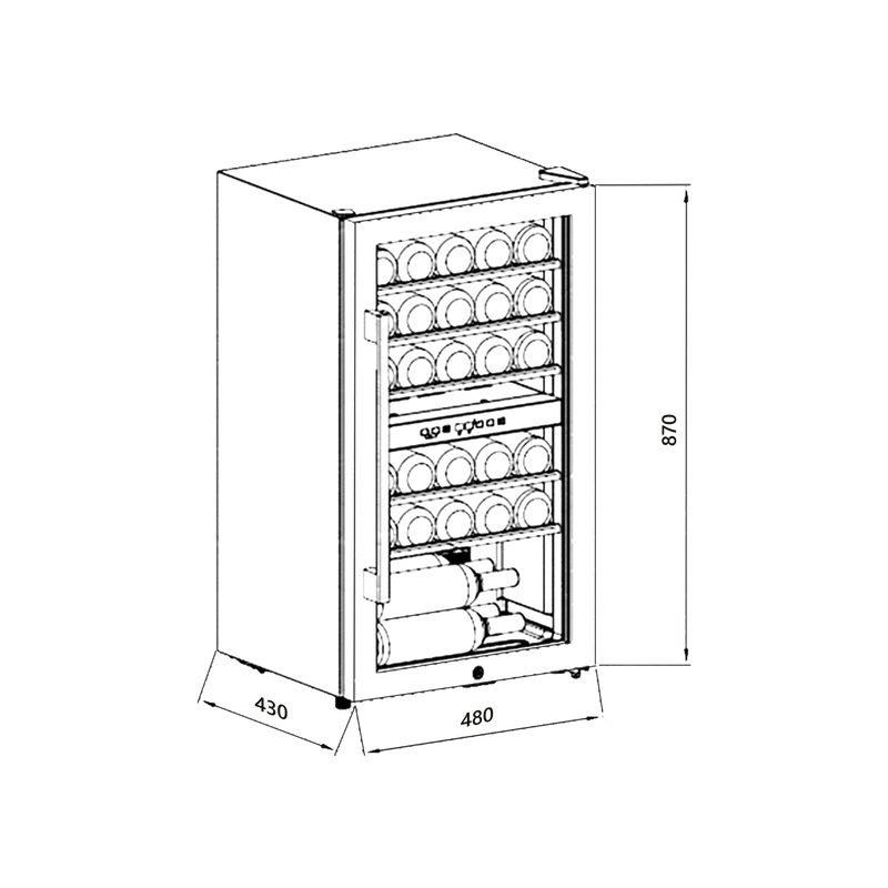 KAFF WC 76 DZ - Free Standing Wine Cooler, 29 Bottles Capacity, Touch Control-5