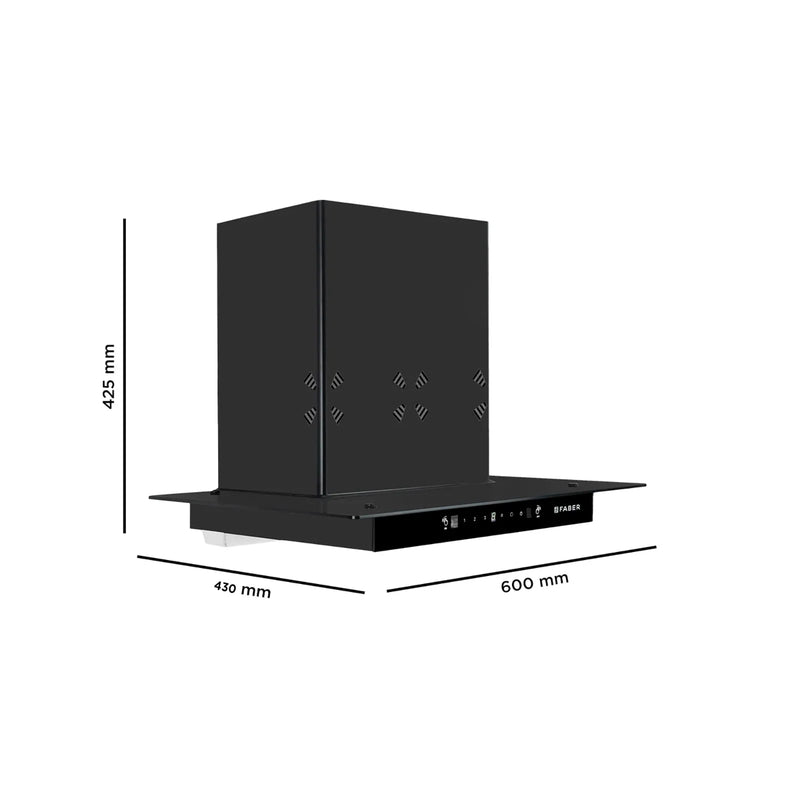 Faber Cosmos 3D HC SC BK BF 60 cm Wall-Mounted Chimney – 1400 m³/hr Suction, Baffle Filter & Auto-Clean-13