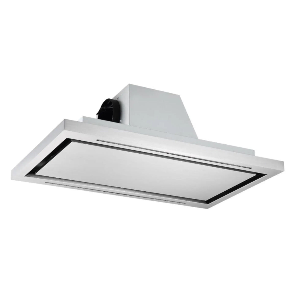 Carysil Bower BLDC Ceiling Hood Chimney 900mm – Island Ceiling Chimney with 1200 m³/h Suction, Perimeter Aspiration, Remote Control & LED Lights (Stainless Steel)