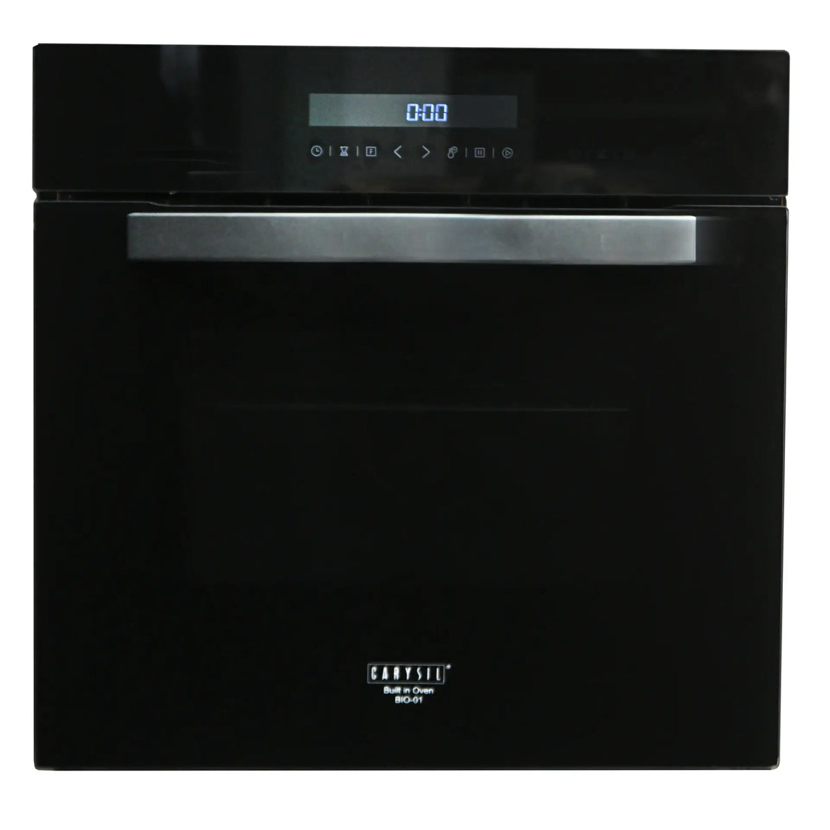 Carysil Built-In Oven BIO-01 – 65L Capacity, 9 Cooking Functions, Black Glass Finish, A Energy Rating, 30°C–250°C Temperature Range, Built-In Electric Oven