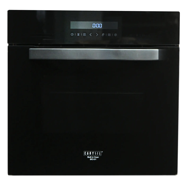 Carysil Built-In Oven BIO-01 – 65L Capacity, 9 Cooking Functions, Black Glass Finish, A Energy Rating, 30°C–250°C Temperature Range, Built-In Electric Oven-1