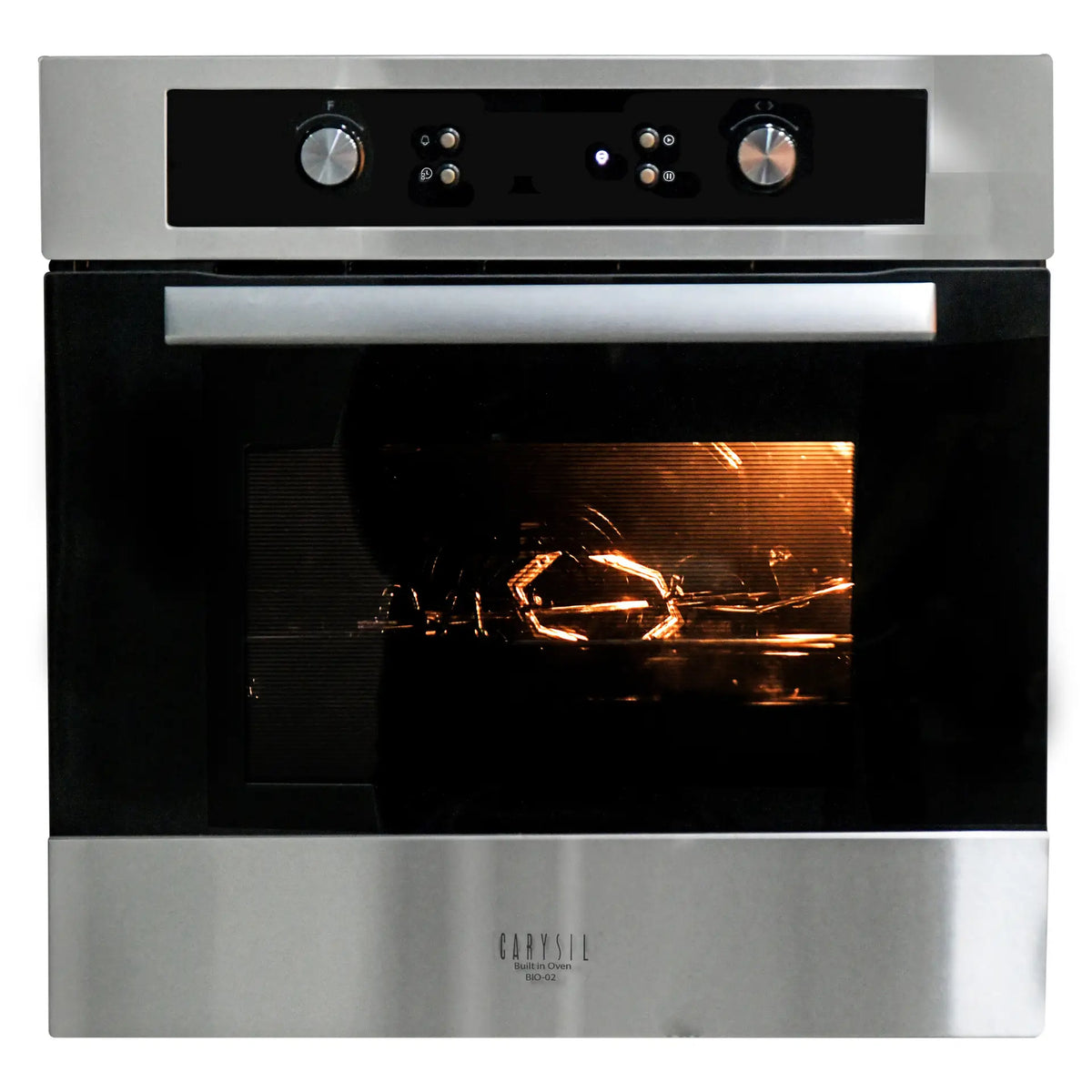 Carysil Built-In Oven BIO-02 – 65L Capacity, 11 Function + Auto Cooking, 5” TFT Touch Control, Black Glass Finish, 30°C–250°C Temperature Range, Built-In Electric Oven-2