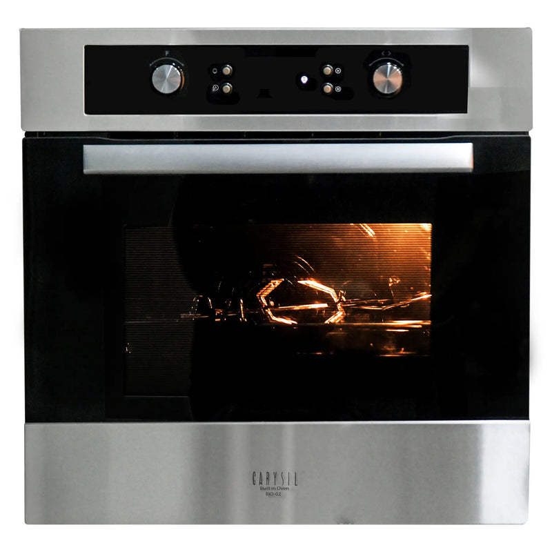 Carysil Built-In Oven BIO-02 – 65L Capacity, 11 Function + Auto Cooking, 5” TFT Touch Control, Black Glass Finish, 30°C–250°C Temperature Range, Built-In Electric Oven-2