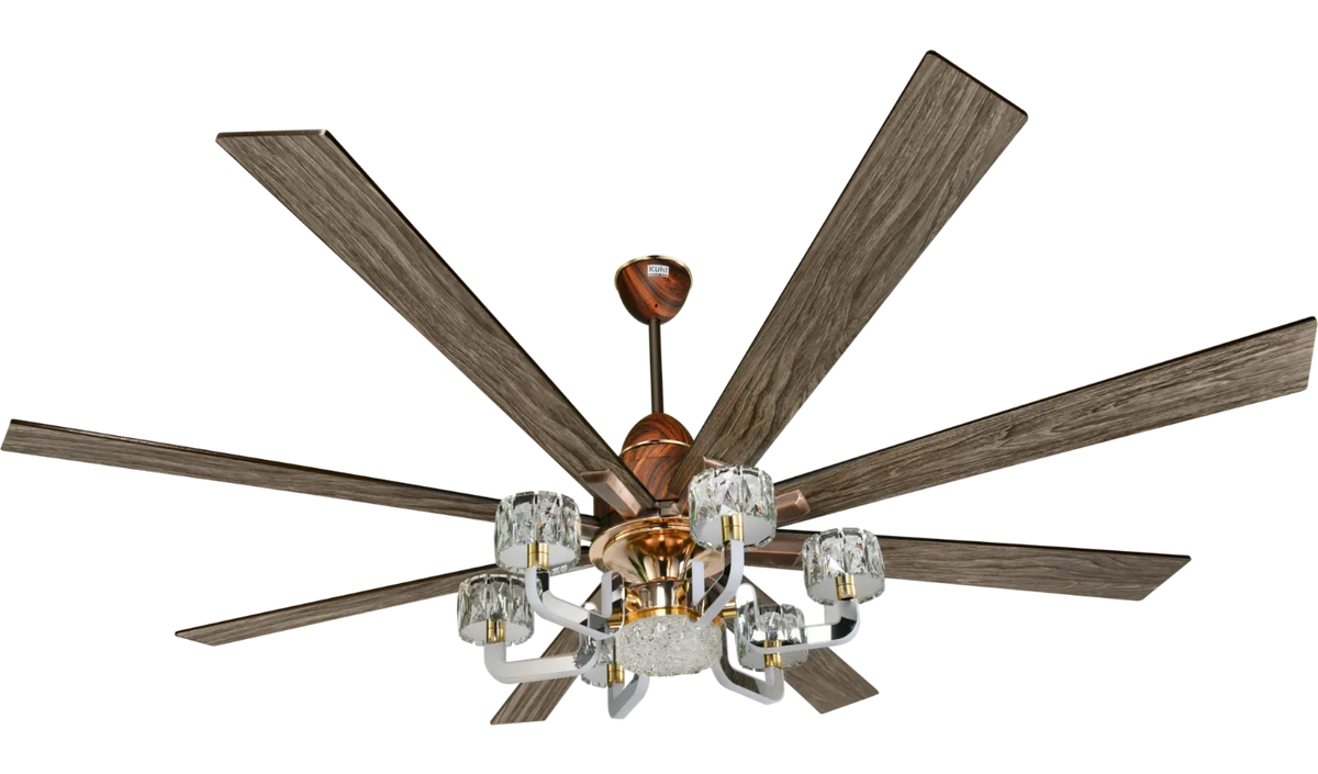 Kühl Centauri 8 BLDC Ceiling Fan 1800mm | Smart WiFi Fan with Chandelier Light | 8 Blade Luxury Fan | 225 CMM Airflow | Alexa Enabled | Remote Control-1