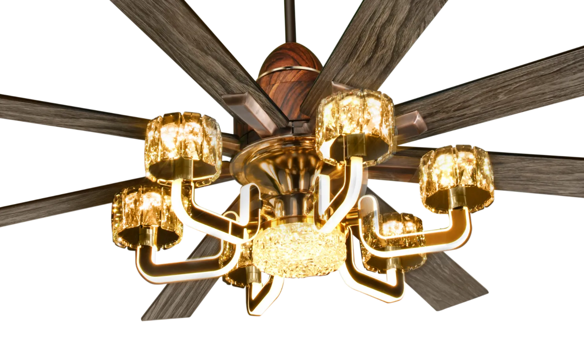 Kühl Centauri 8 BLDC Ceiling Fan 1800mm | Smart WiFi Fan with Chandelier Light | 8 Blade Luxury Fan | 225 CMM Airflow | Alexa Enabled | Remote Control-4