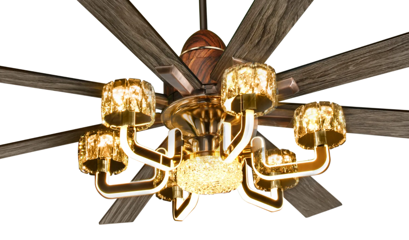 Kühl Centauri 8 BLDC Ceiling Fan 1800mm | Smart WiFi Fan with Chandelier Light | 8 Blade Luxury Fan | 225 CMM Airflow | Alexa Enabled | Remote Control-4