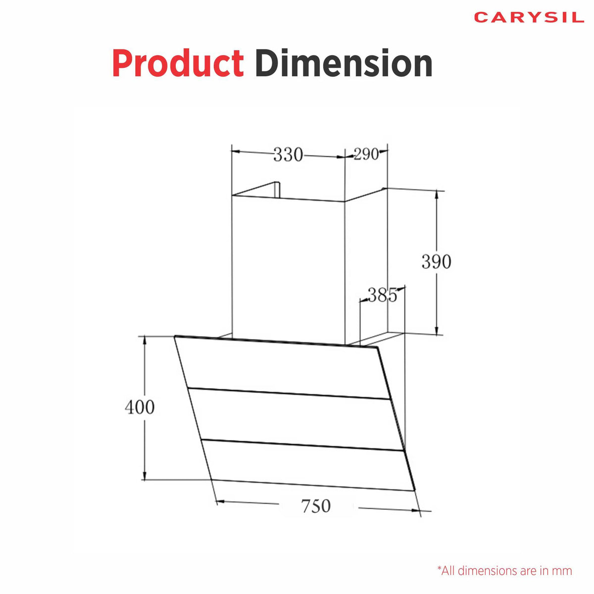 Carysil Ciaz BLDC  75 cm Vertical Chimney | 1350 m³/hr Suction | Filterless Auto-Clean Kitchen Chimney with Motion Sensor, Touch Control & 7-Year Motor Warranty-8
