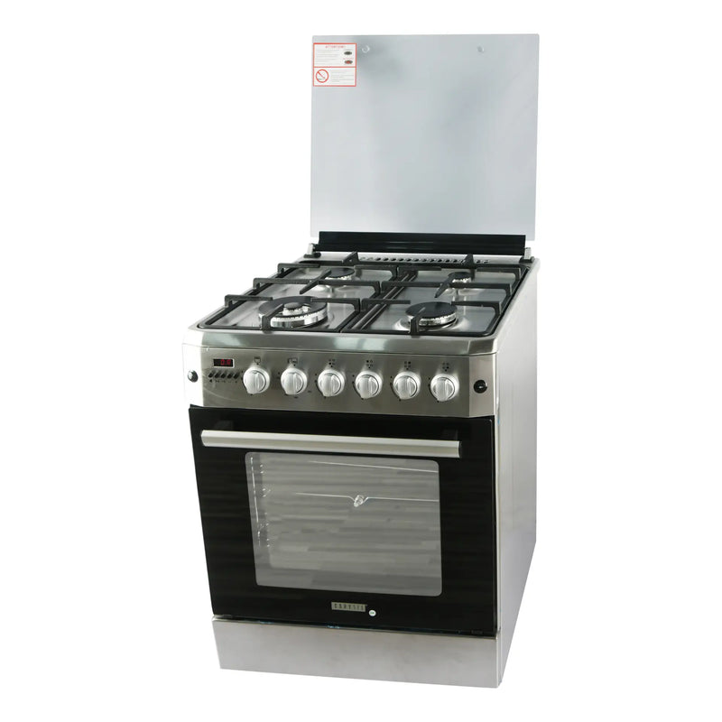 Carysil Free-Standing Cooking Range FSCR-01 – 62L Gas Oven, 4 SABAF Burners, Cast Iron Pan Supports, Stainless Steel Body, Digital Timer, 4-Burner Cooktop with Oven-2