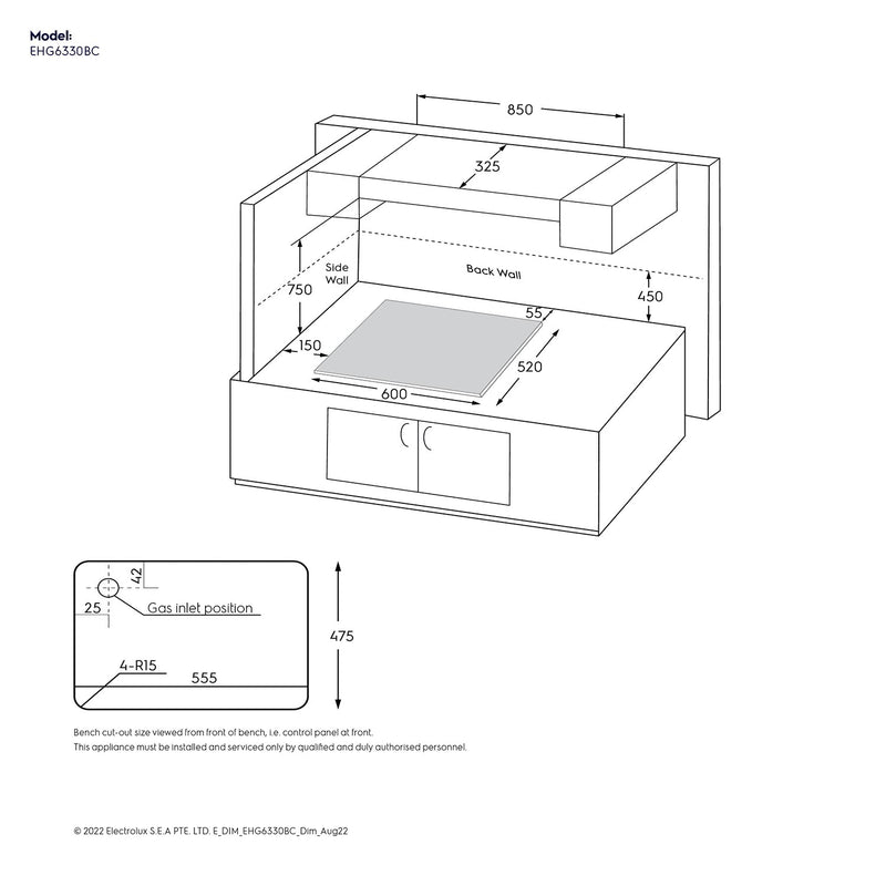 Electrolux EHG6330BC 60 cm Built-in Gas Hob with Black Glass Finish-8
