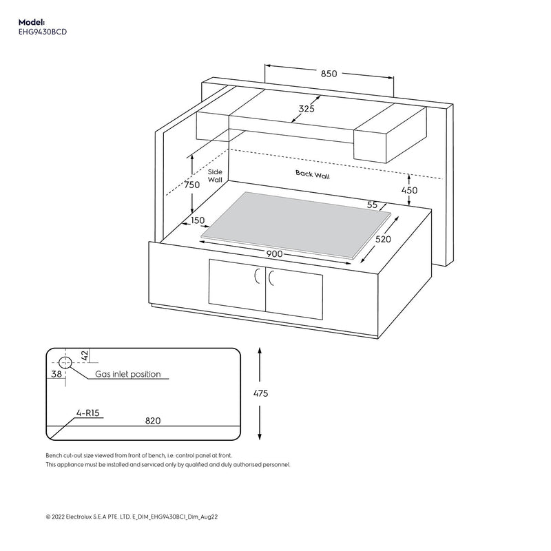 Electrolux EHG9430BCI 90 cm Built-in Gas Hob with Black Glass Finish-8