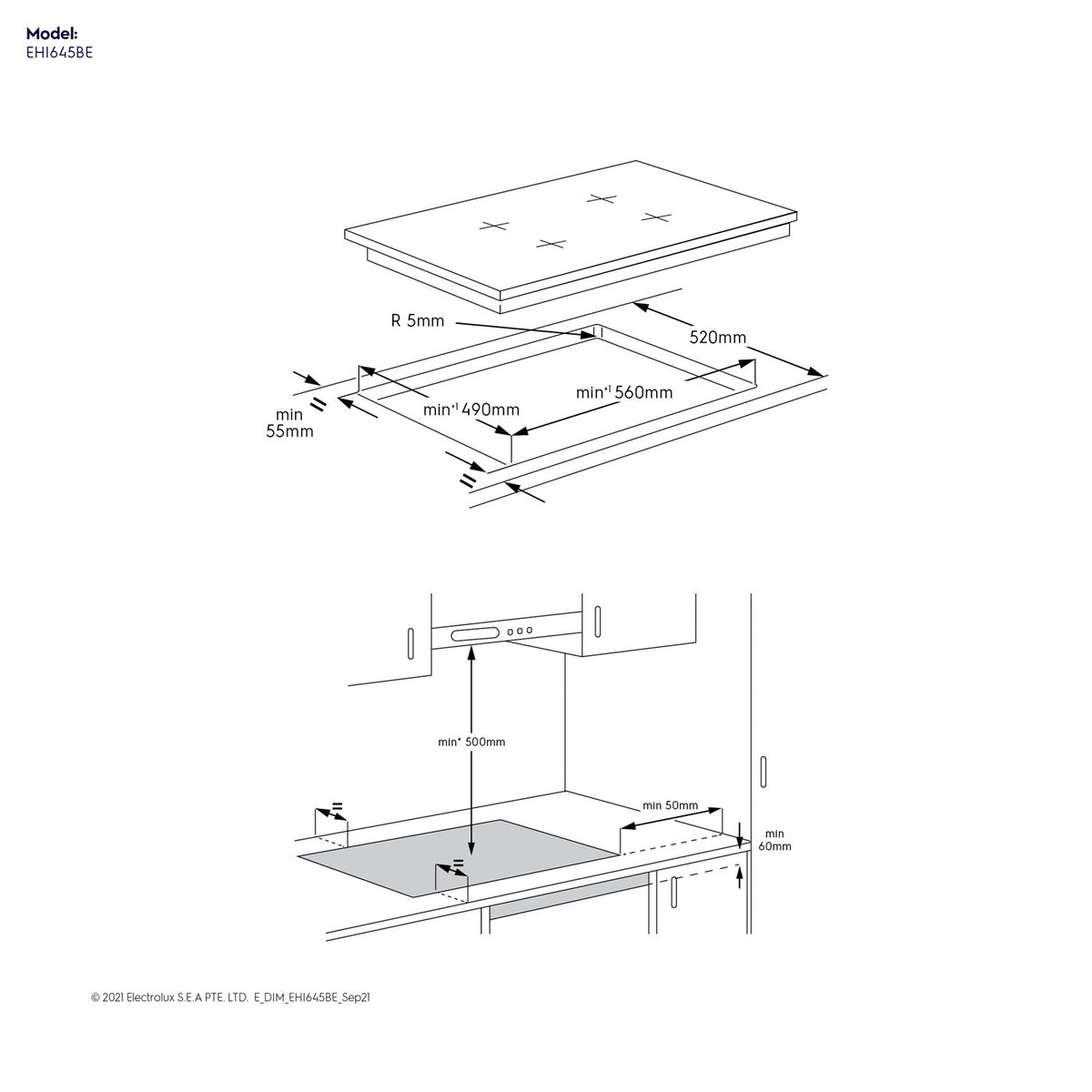 Electrolux EHI645BE Built-in Induction Hob with Black Glass Finish-7