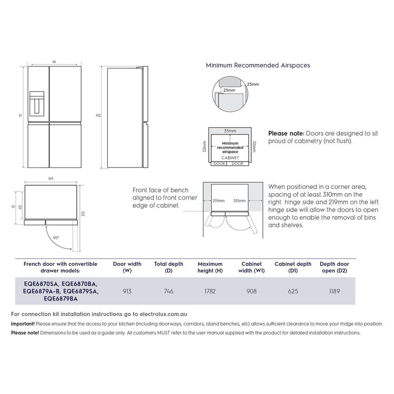 Electrolux EQE6879A-B UltimateTaste 900 609L Multi-Door Refrigerator-9