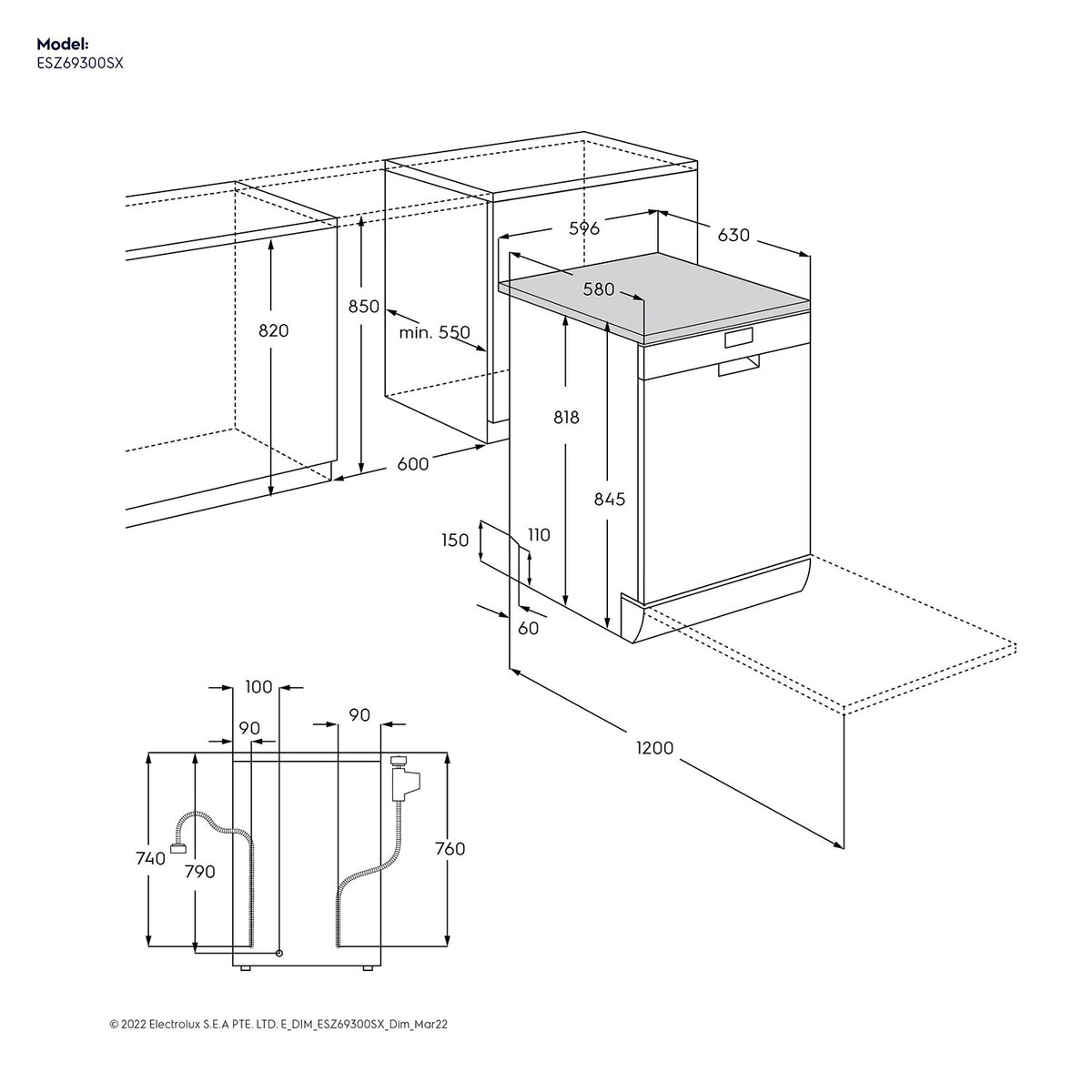 Electrolux ESZ69300SX UltimateCare 700 60 cm Dishwasher-6