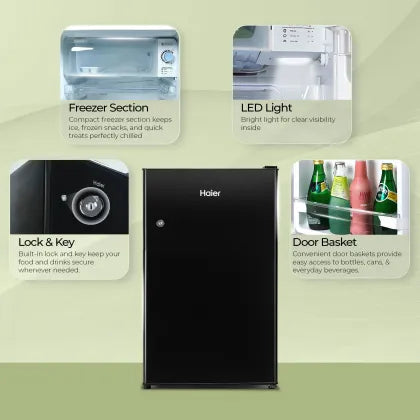HRD-1252KSA HAIER 100L 2 STAR SINGLE DOOR MINI REFRIGERATOR-2