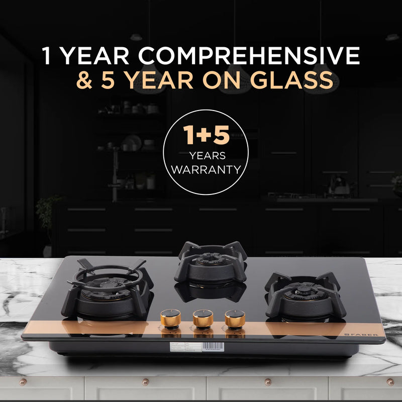 Faber Utopia HT-783 BR CI 75 cm Built-In Gas Hob – 3 Brass Burners, Flame Failure Safety & Auto-Ignition-5