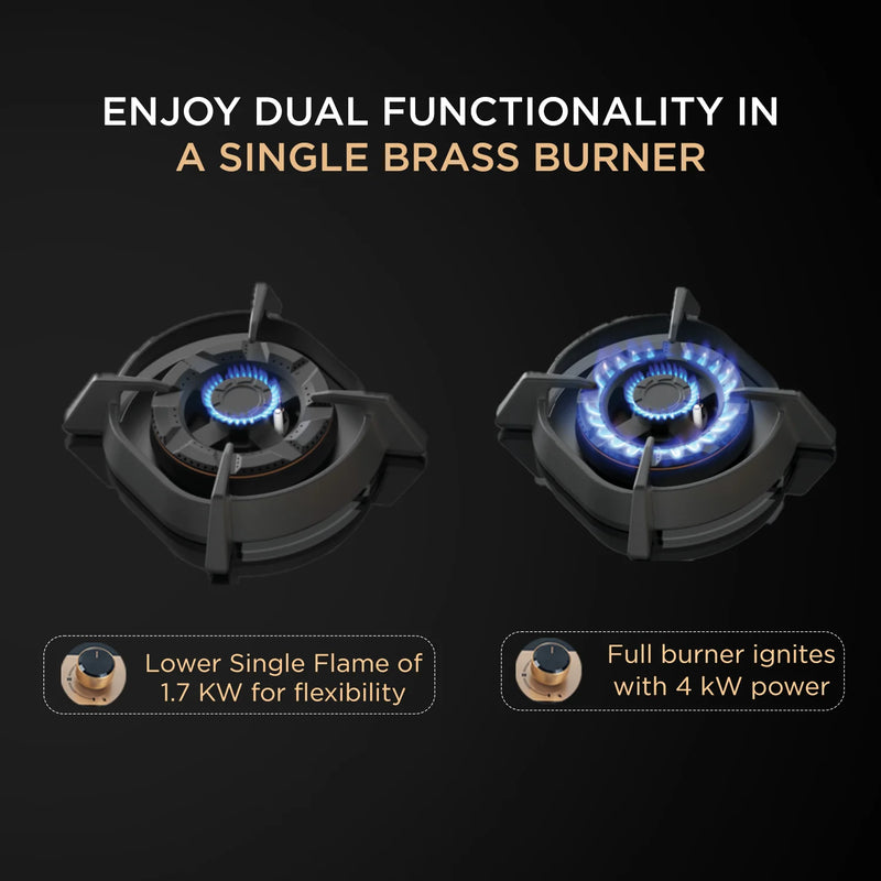 Faber Utopia Pro HT-704 BR CI 70 cm Built-In Gas Hob – 4 Brass Burners, Flame Failure Safety & Auto Ignition-3
