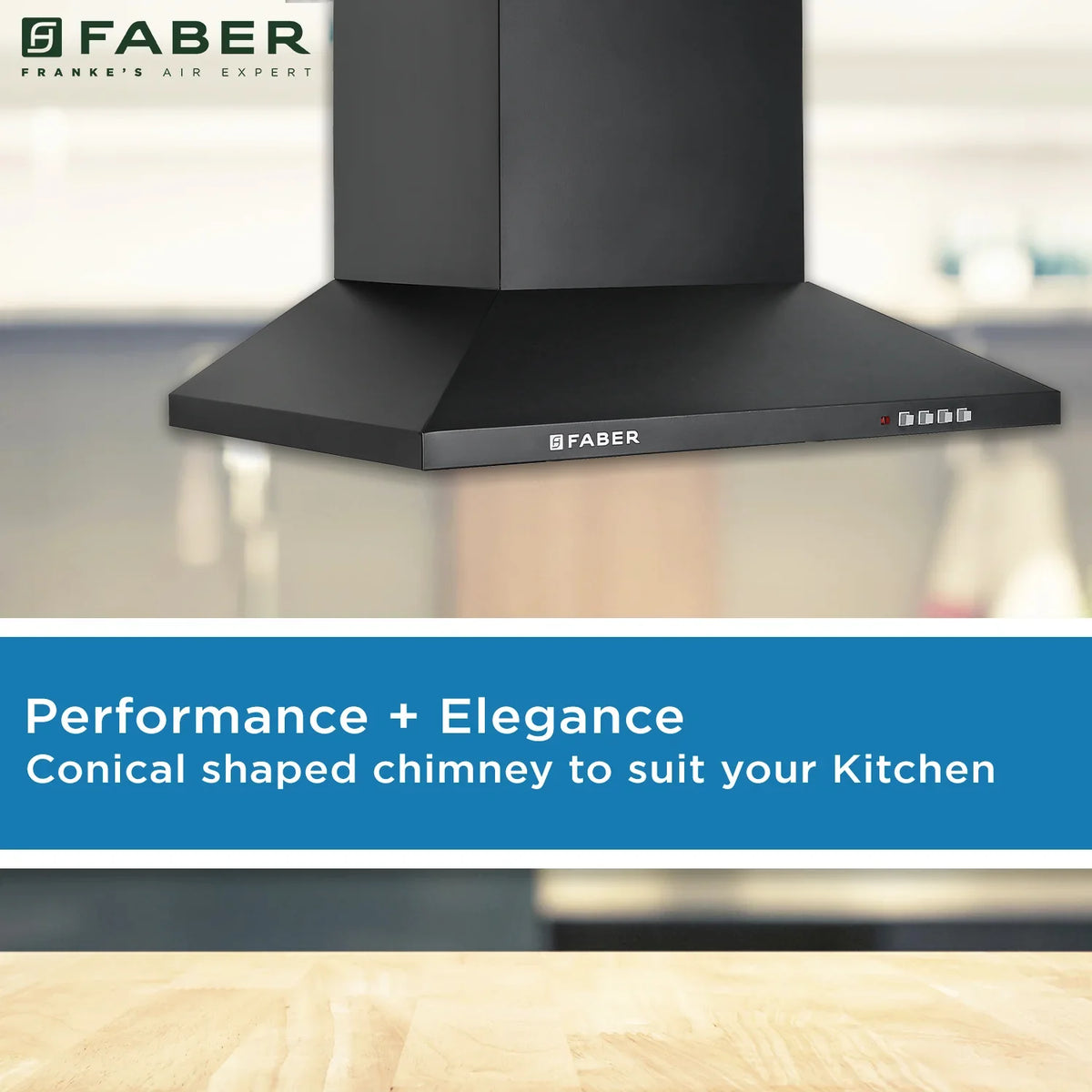 Faber Pluto PB BF BK 60 cm Wall-Mounted Chimney – 1000 m³/hr Suction, Baffle Filter & Push Button Control-1