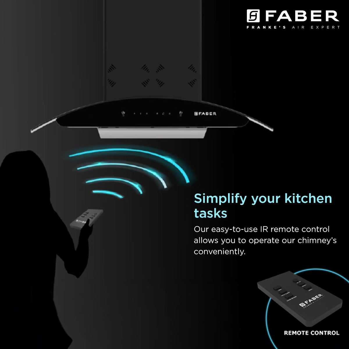 Faber Ellora 3D IN HC SC BF BK 90 cm Wall-Mounted Chimney – 1400 m³/hr Suction, 3D Suction, Baffle Filter & Gesture Control-5
