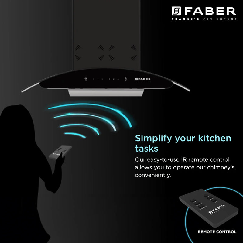 Faber Ellora 3D IN HC SC BF BK 90 cm Wall-Mounted Chimney – 1400 m³/hr Suction, 3D Suction, Baffle Filter & Gesture Control-5