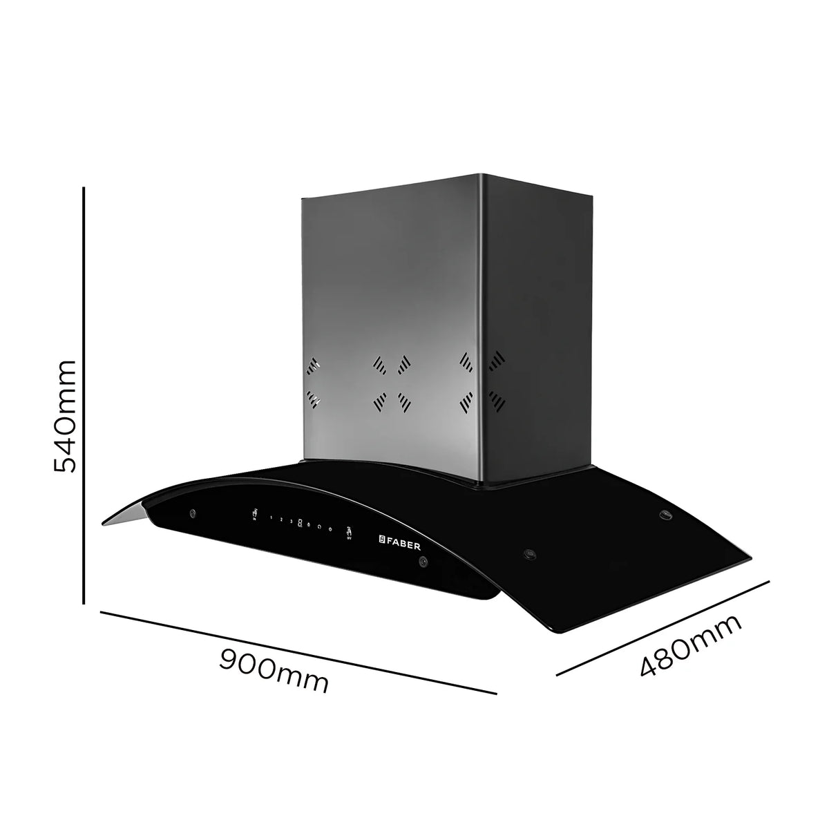 Faber Ellora 3D IN HC SC BF BK 90 cm Wall-Mounted Chimney – 1400 m³/hr Suction, 3D Suction, Baffle Filter & Gesture Control-4