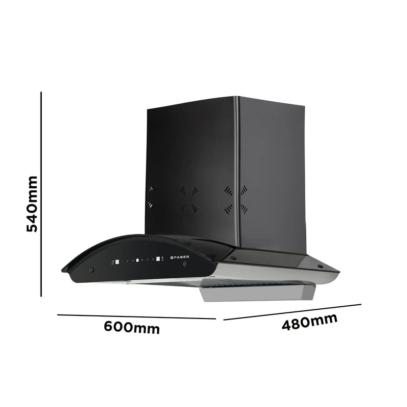 Faber Ellora 3D IN HC SC FL BK 60 cm Wall-Mounted Chimney – 1400 m³/hr Suction, 3D Suction, Heat Auto-Clean & Gesture Control-11