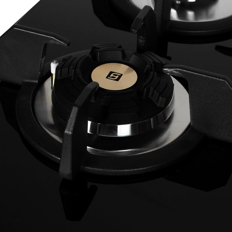 Faber Hob Maxus HT905 CRS BR CI AI – 5-Burner Brass Gas Hob, Black Toughened Glass, Auto Ignition, 90cm-6